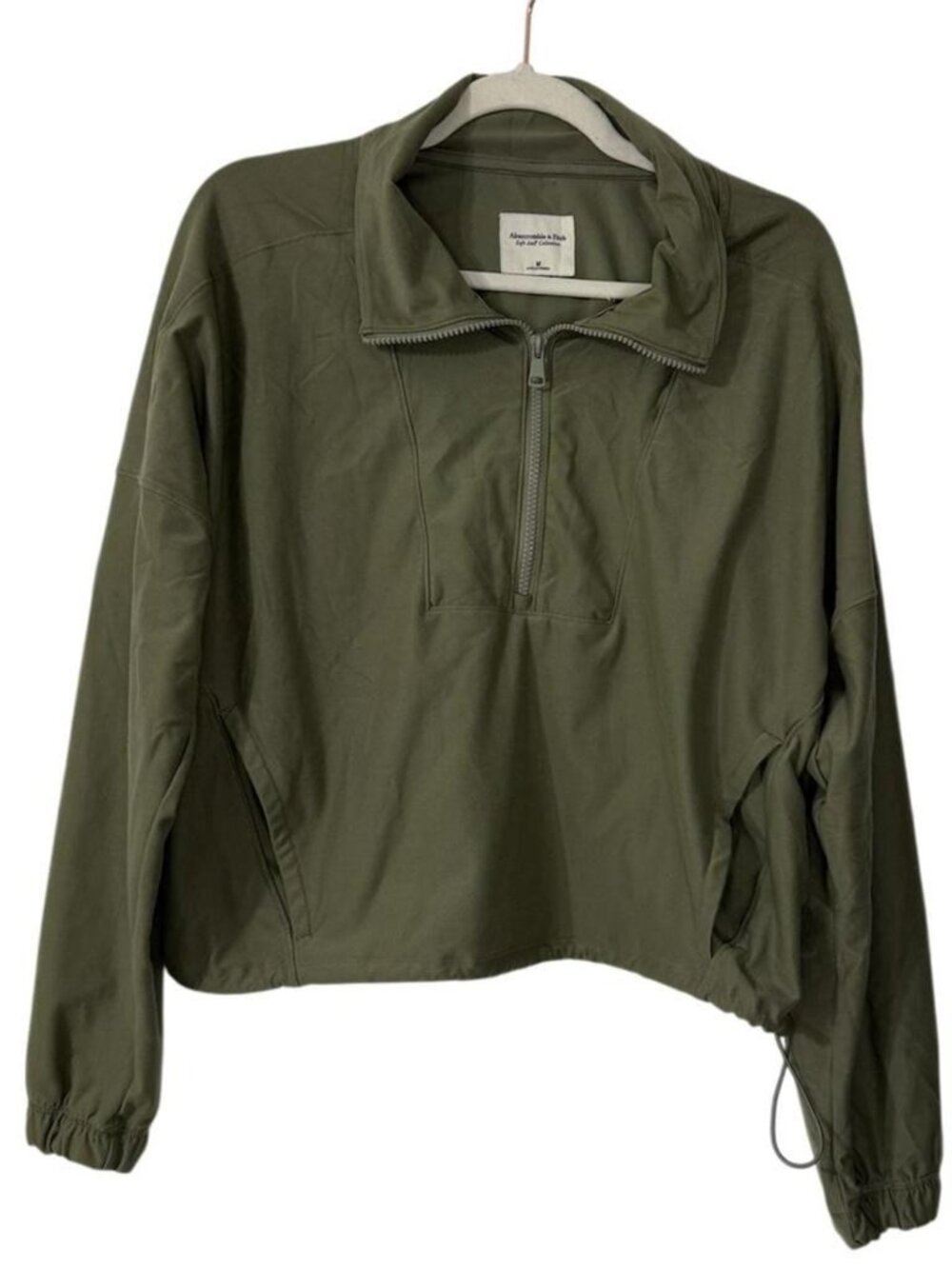 Abercrombie & Fitch Olive Green Quarter Zip Jacket